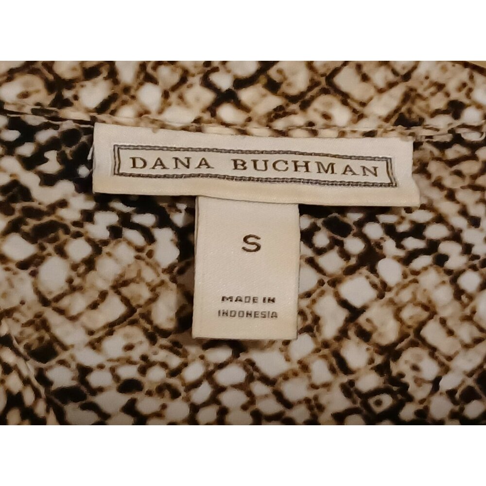 Dana Buchman Button Up Shirt, Animal Snakeskin Print, Small, Top, Blouse, - Picture 2 of 3